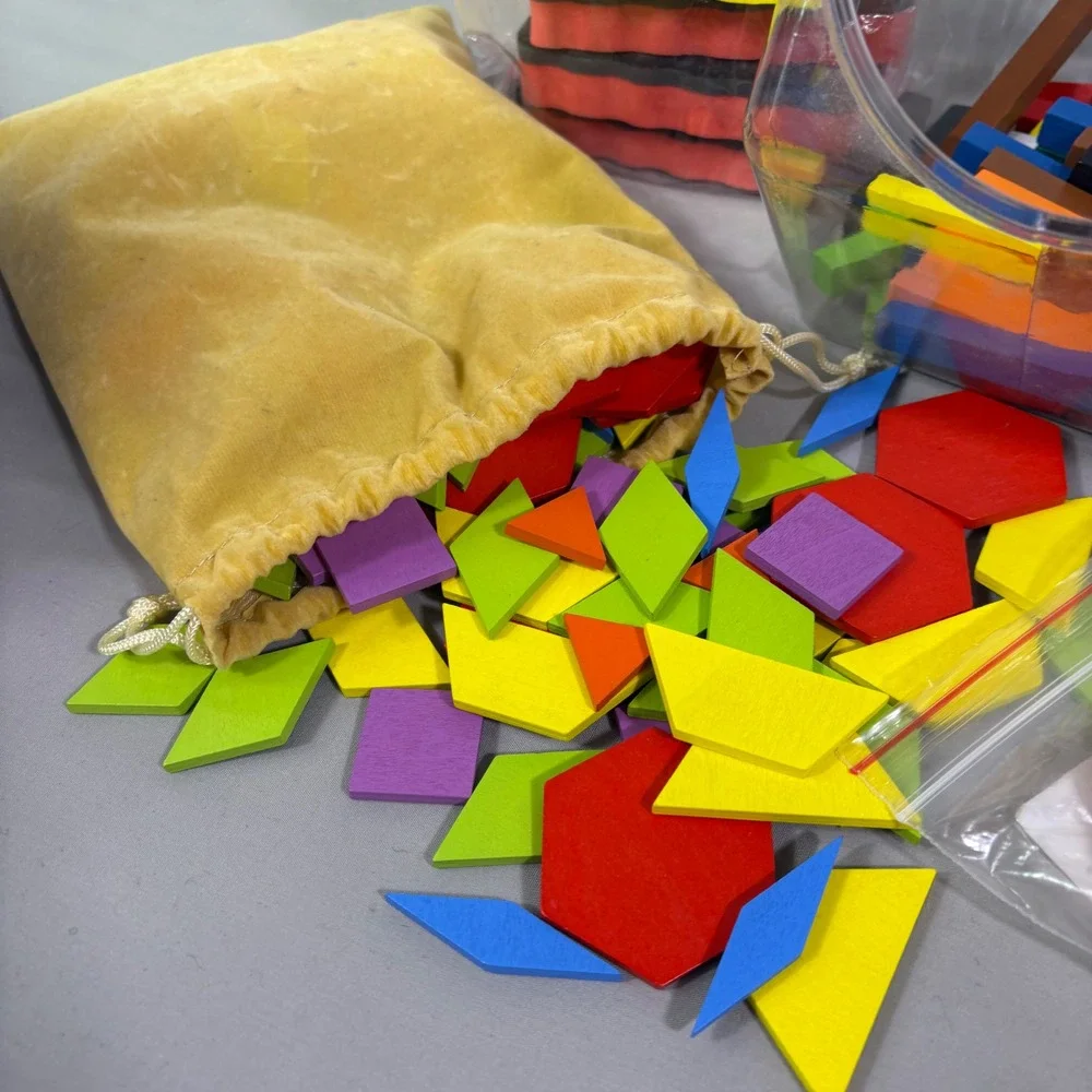 Pyramid School Products Math Manipulatives Set Tangrams Whiteboard Eraser Dice